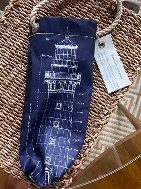 Sea Bags Navy Recycled Sail Tote - 'SEA BAGS' WINE BAG